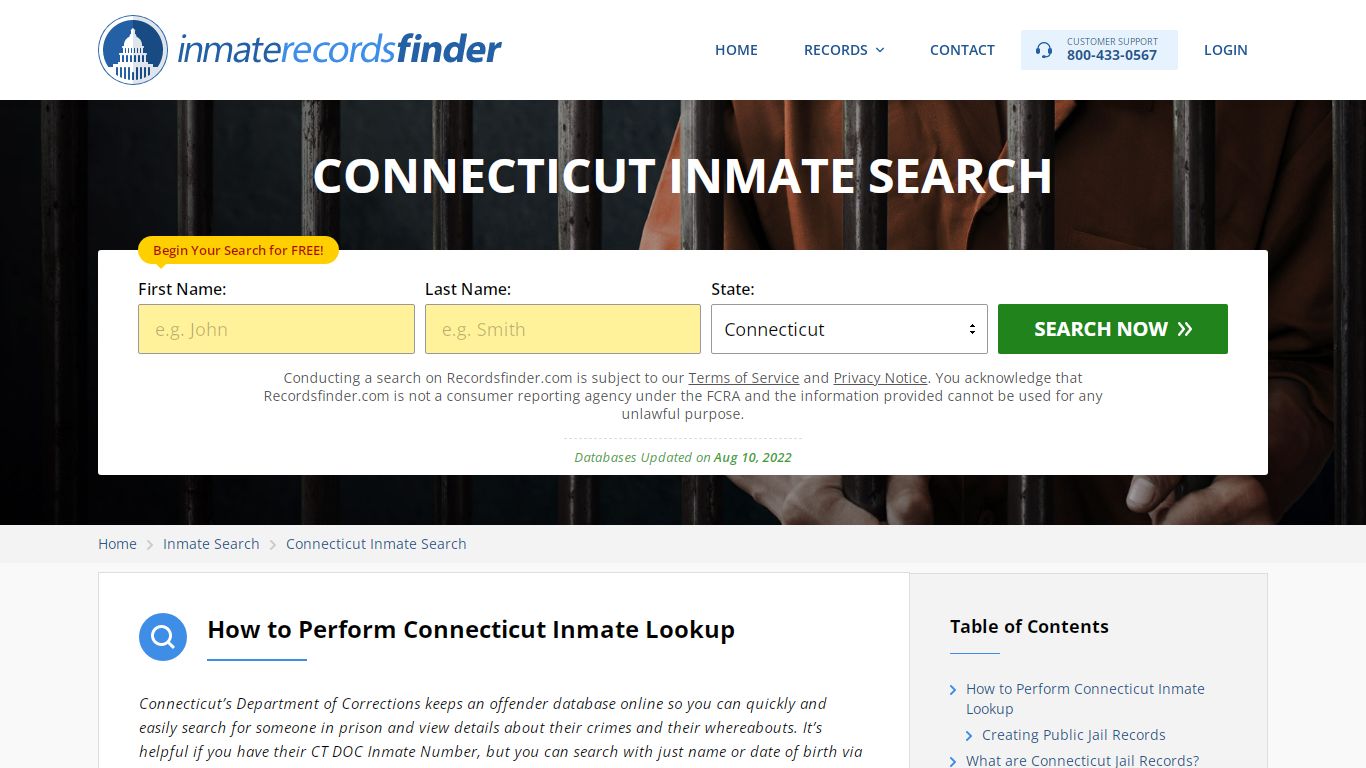 Connecticut Inmate Search - Jail & Prison Records Online